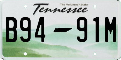 TN license plate B9491M