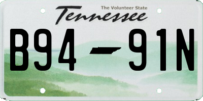 TN license plate B9491N