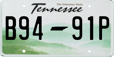 TN license plate B9491P