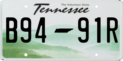 TN license plate B9491R