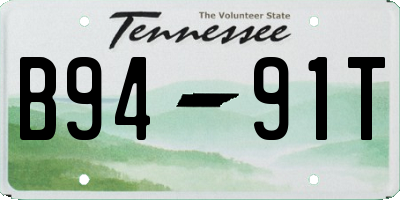 TN license plate B9491T