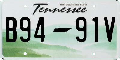 TN license plate B9491V