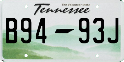 TN license plate B9493J