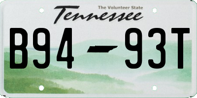 TN license plate B9493T