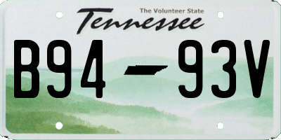 TN license plate B9493V