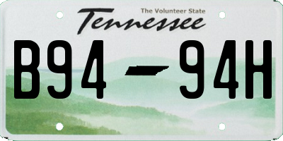 TN license plate B9494H