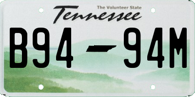 TN license plate B9494M