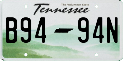 TN license plate B9494N