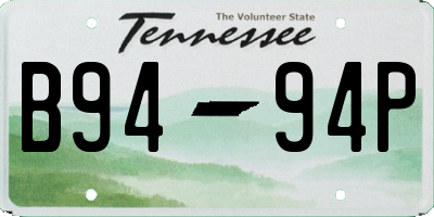 TN license plate B9494P