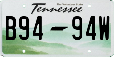 TN license plate B9494W