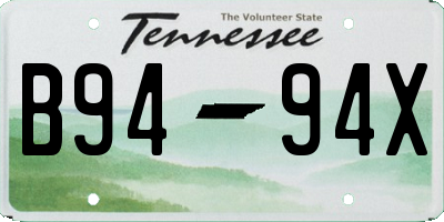 TN license plate B9494X