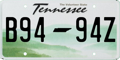 TN license plate B9494Z