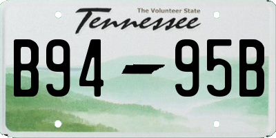 TN license plate B9495B