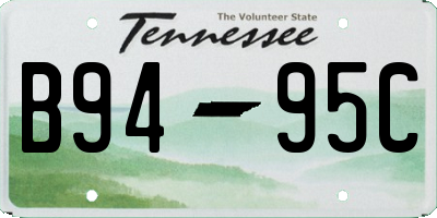 TN license plate B9495C