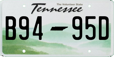 TN license plate B9495D