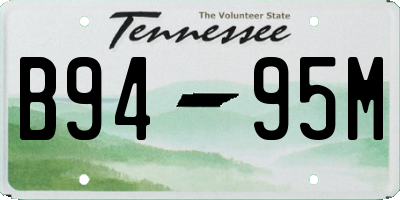 TN license plate B9495M