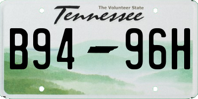 TN license plate B9496H