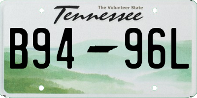 TN license plate B9496L
