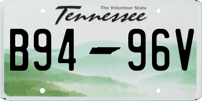 TN license plate B9496V