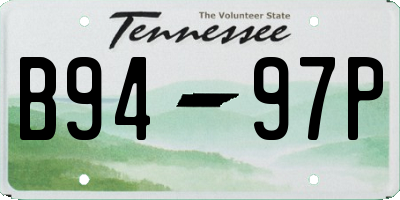 TN license plate B9497P