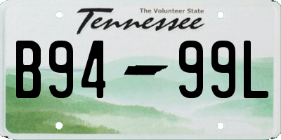 TN license plate B9499L