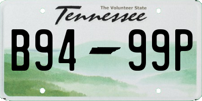 TN license plate B9499P
