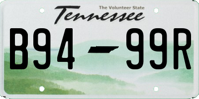 TN license plate B9499R