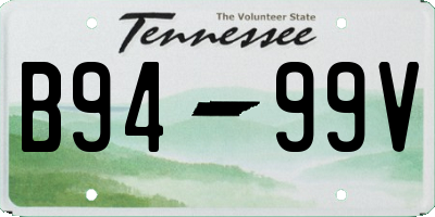 TN license plate B9499V