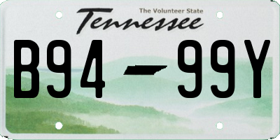 TN license plate B9499Y