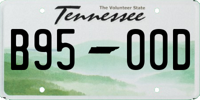 TN license plate B9500D