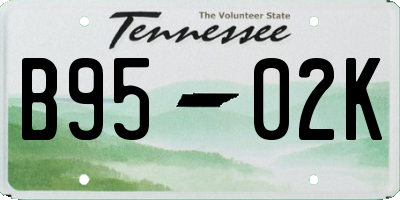 TN license plate B9502K