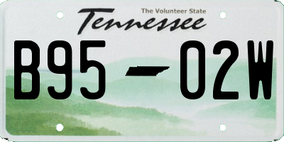 TN license plate B9502W