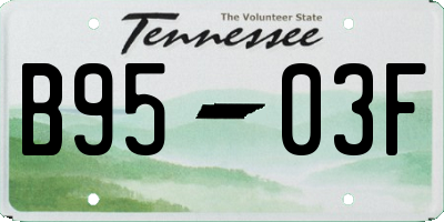 TN license plate B9503F