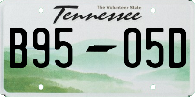 TN license plate B9505D