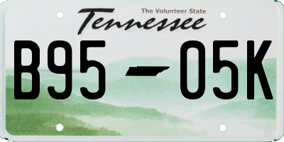 TN license plate B9505K