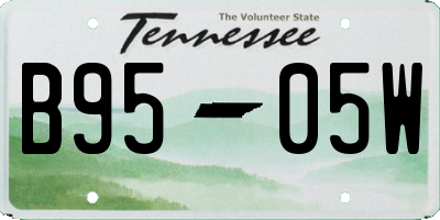 TN license plate B9505W