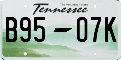 TN license plate B9507K
