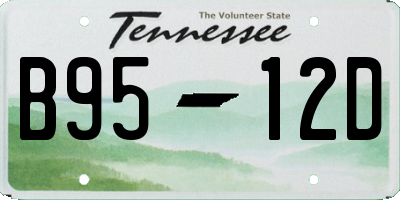 TN license plate B9512D