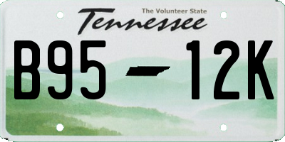 TN license plate B9512K