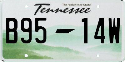 TN license plate B9514W
