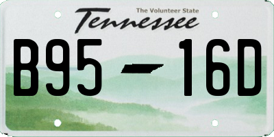 TN license plate B9516D