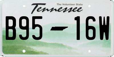 TN license plate B9516W