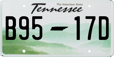 TN license plate B9517D