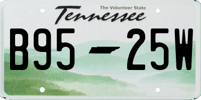 TN license plate B9525W