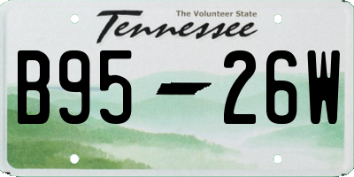 TN license plate B9526W