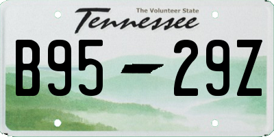 TN license plate B9529Z