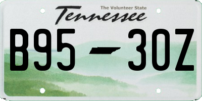 TN license plate B9530Z