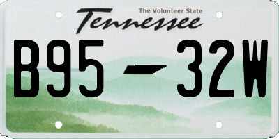 TN license plate B9532W