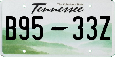 TN license plate B9533Z