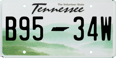 TN license plate B9534W